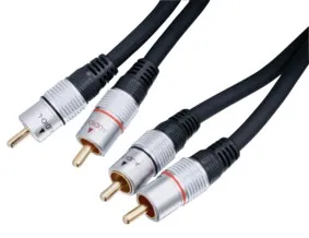 [96897] HQ Phono kabel, sort, 1,5m.