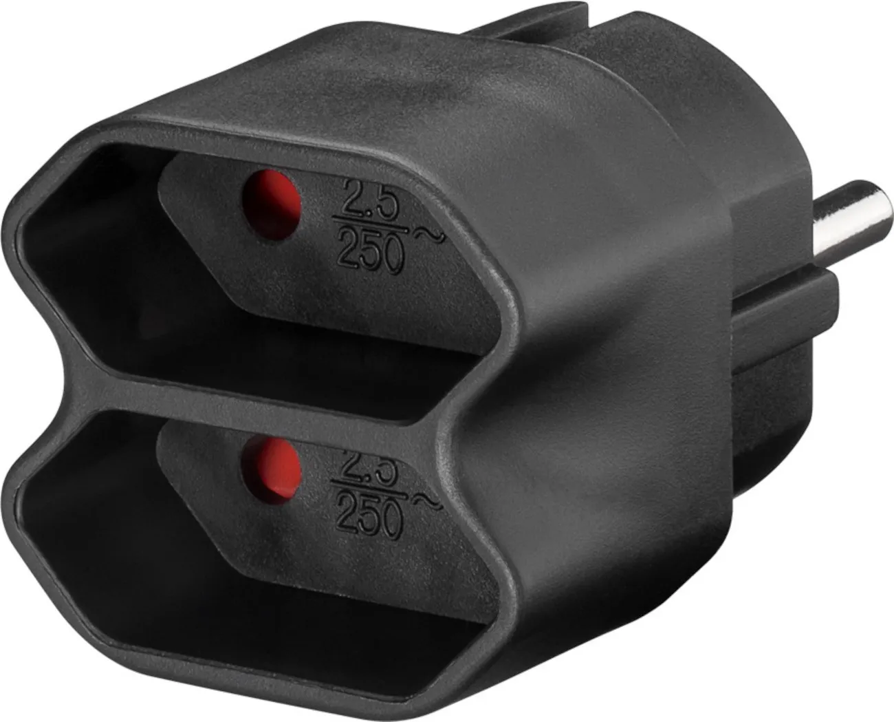 [97169] Euro-Adapter, 2-stikdåse, sort