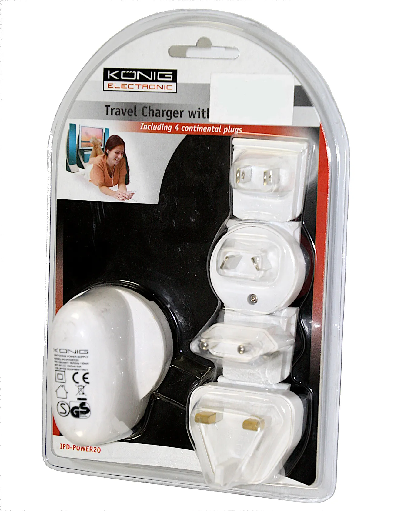 [97274] USB lader, 4 stik, UK, Europa, USA, Australien