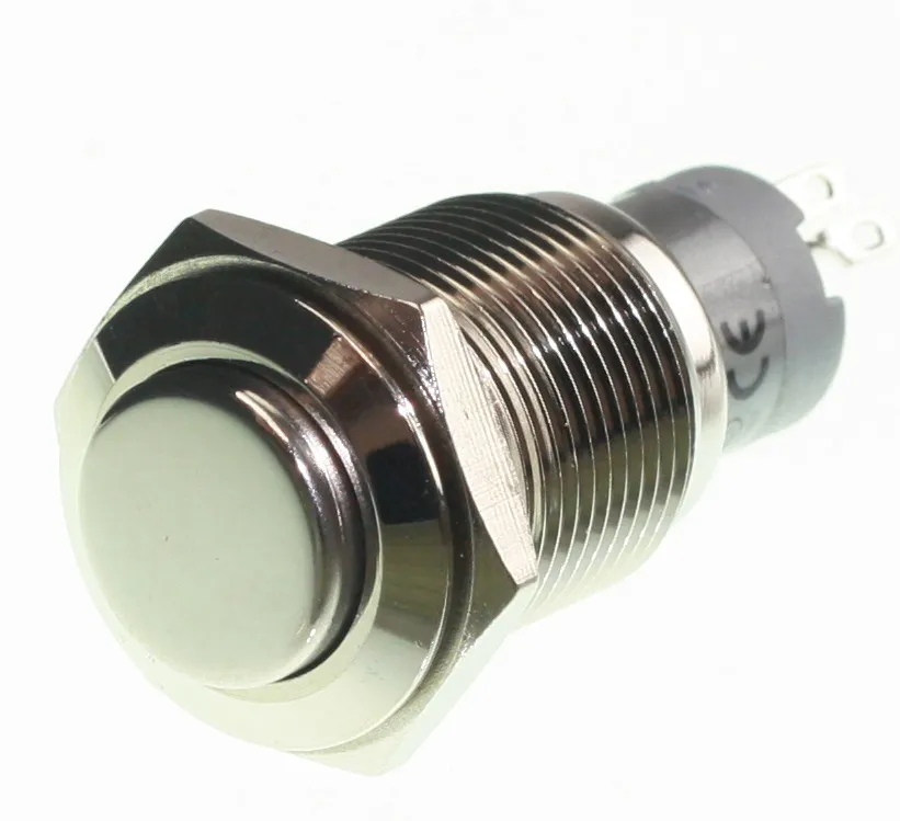 [97527] Tryktast Metal 16 mm 1 x OFF/(ON) SLUTTE Uden lys