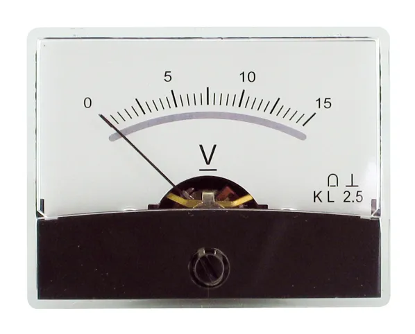 [97603] Måleinstrument med spejlskala 0-15V DC