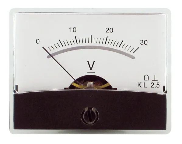 [97605] Måleinstrument med spejlskala 0-30V DC