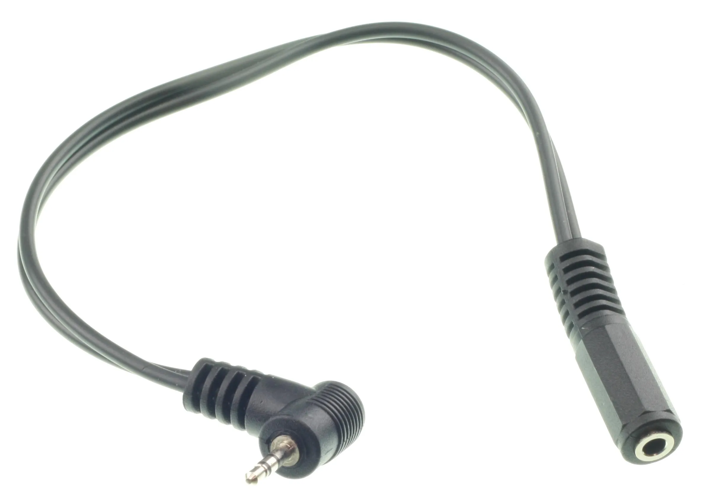 [110856] 2,5mm STEREO Han, vinkel / 3.5mm STEREO Hun, 0,2m