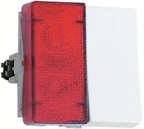 [111029] Afbryder 1 pol med rød lampe, hvid