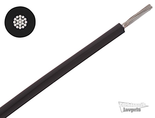 [111480] Silikonekabel, 1,00mm², sort