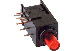 [112121] MENTOR TRYKKNAP SWITCH, 2 pol Rød