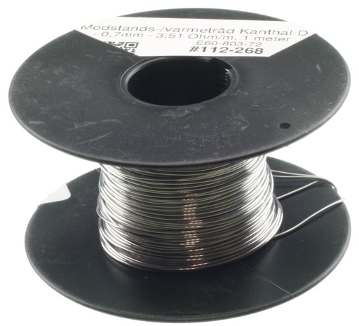 [112268] Modstands-/varmetråd Kanthal D - 0,7mm - 3,51 Ohm/m. 1 meter