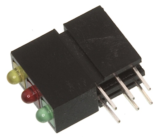 [112273] MENTOR PCB LED-fatning, GUL + RØD + GRØN, 1 stk.