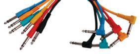 [112496] HQ BALANCED PATCHCABLE 6 COLOURED STRAIGHT > 90 DEGREES 0.60 m
