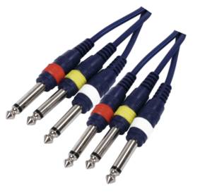 [112507] HQ INSTRUMENTCABLE 3 MONO JACK > 3 MONO JACK 3 m