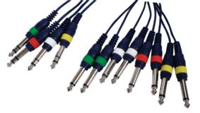 [112514] HQ INSTRUMENTCABLE 8 MONO JACK > 4 STEREO JACK 3.00 m