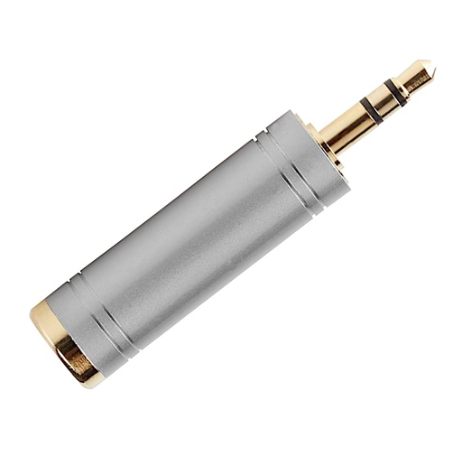 [114046] 3,5mm. Stereo Han - 6,3mm. Stereo Hun Adapter Forgyldt
