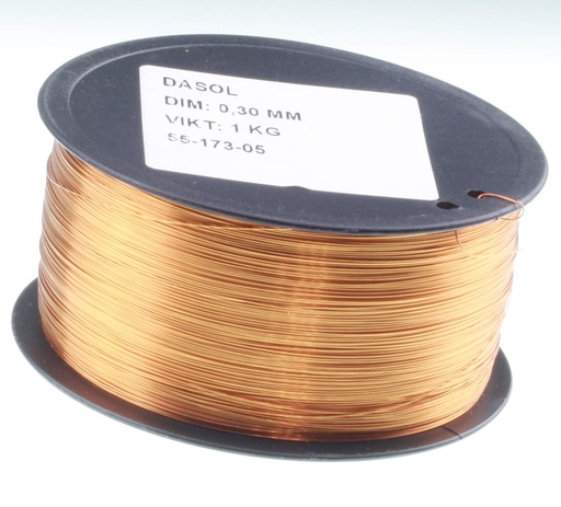 [114553] Kobbertråd, lakeret, 0,30mm, 1000g