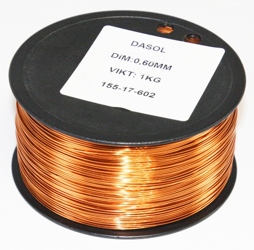 [114558] Kobbertråd, lakeret, 0,60mm, 1000g