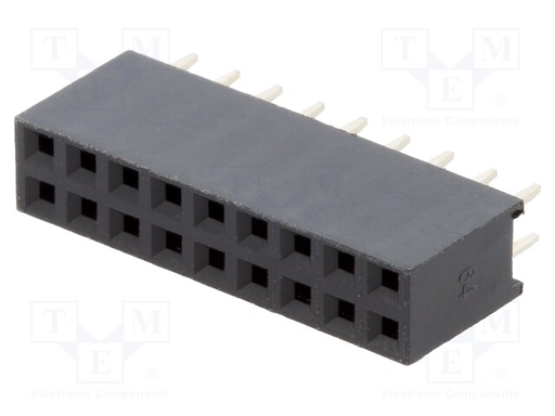 [114594] Female Header 2R Straight 2x9-Pole Sn