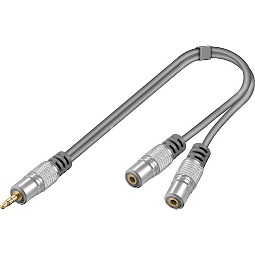 [114925] Home theater adapter 3,5mm stereo han - 2x3,5 stereo hun