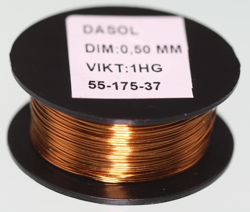 [115177] Kobbertråd, lakeret, 0,50mm, 100g