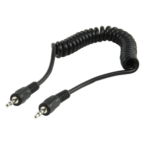 [115197] Minijack Stereo Spiralkabel, han>han, 0,75m.