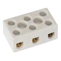 [115318] Porcelæns-klemrække 3-polet 2,5 mm² 450VAC