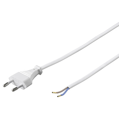 [115684] Euro Power Cable 1,5m White Open End