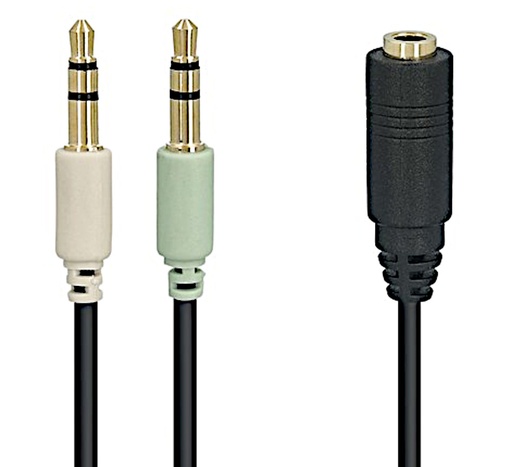 [115899] Adapterkabel, minijack 3,5 mm stik > 4 pin, 0,4m.