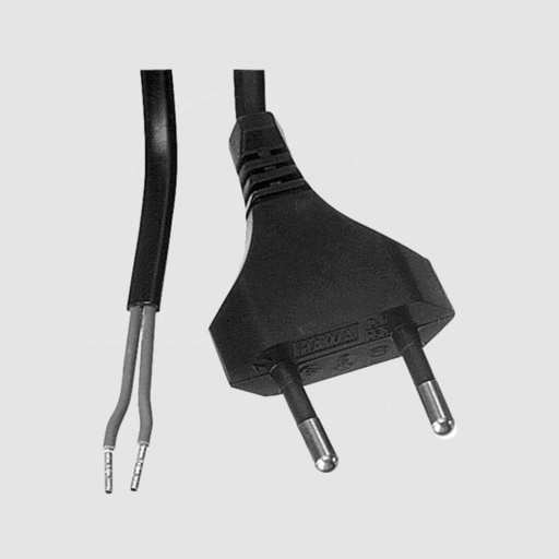 [87365] Euro Power Cable 2m Black Open End
