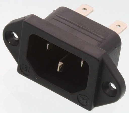 [87809] IEC C14 Power Connector, Spacing=40mm 4,8mm.
