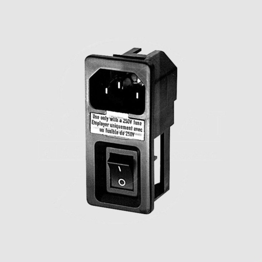 [87823] IEC C14 Power Connector Switch, Fuseh. Sn-In