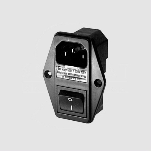 [87824] IEC C14 Power Connector, Switch, Fuseholder