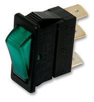 [88443] Vippeafbryder 1xON/OFF 16A med GRØN tast med LYS