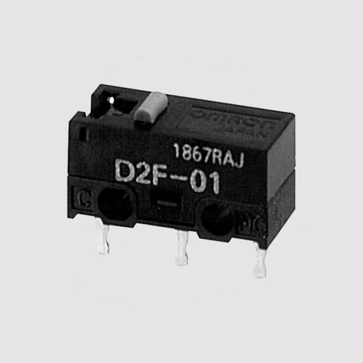 [88607] Microswitch 12,8x6x5,8mm. Pin 30V 0,1A 150Gf D2F211