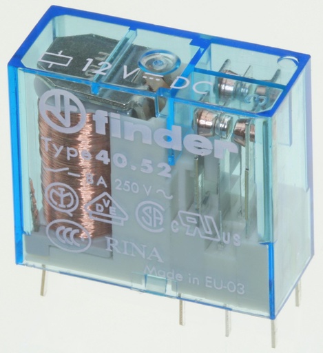 [88677] Finder Relæ 12VDC/220R/DPDT/2xSkifte/8A-250VAC