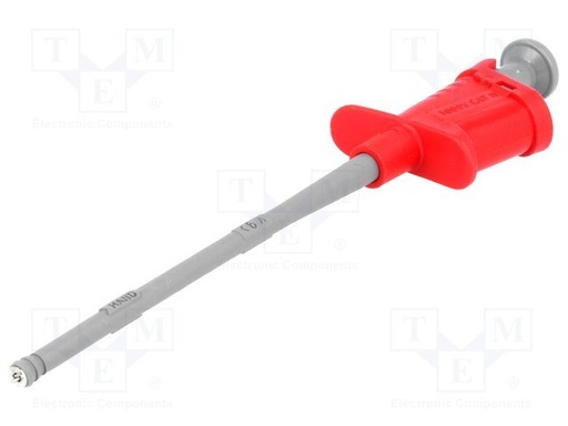 [90390] Test Clip 4mm flexible CAT-III Rød