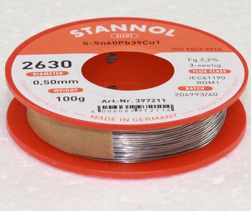 [90799] Stannol 2630 2,2% 0,5mm 100g/397211