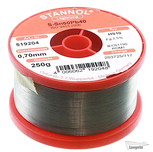 [90811] Loddetin HS10 2,5% 0,7mm 250g