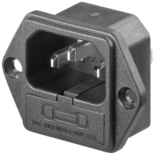 [91247] IEC C14 Power Connector Fuseh. Sp=36mm 4,8mm