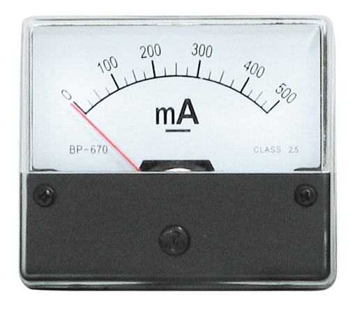 [91311] Indbygningsinstrument 0-500mA DC