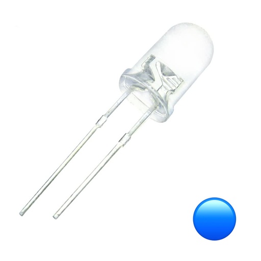 [92250] LED Water-clear Blue 1250mcd 20&deg; 3mm