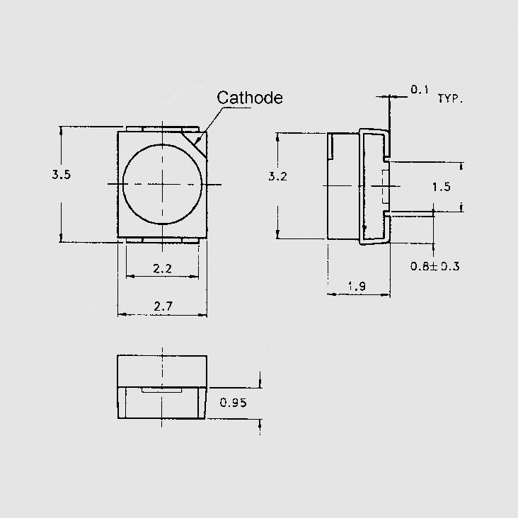 [92326] SMD-LED White 450mcd 120&deg; PLCC