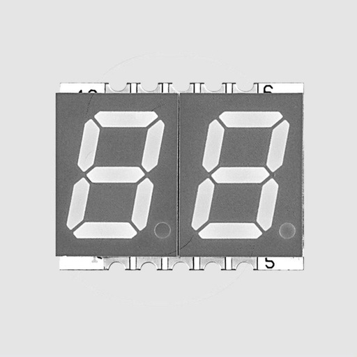 [92416] 2Dig SMD-7Seg 10mm CA Red LowCur 1,5mcd