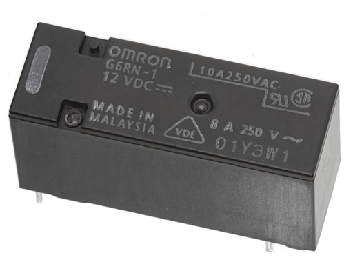 [93168] 1 x skifte relæ 12VDC 8A 655R P3,2