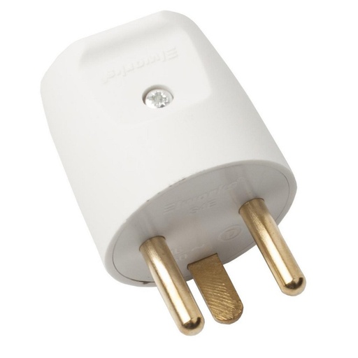 [94252] Stikprop 230V, m/jord, rundt, hvid