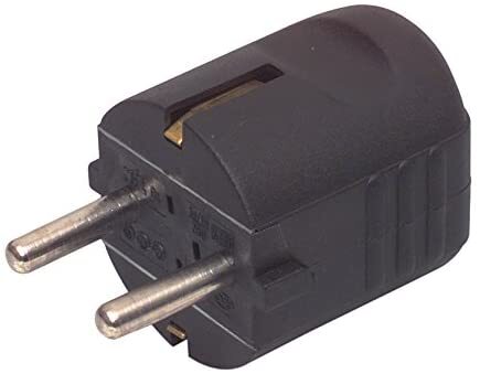 [94253] Schuko netstik, han 230V, jord, sort