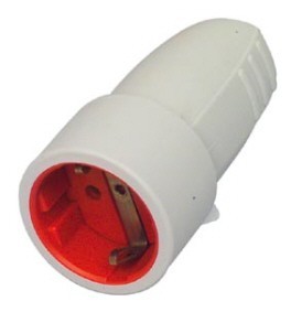 [94258] Schuko netstik HUN 16A GUMMI, HVID