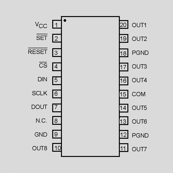 [100949] 8xRelay Dr. 3,3V/5V 70mA TSSOP20