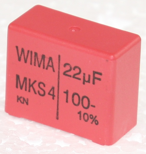 [102705] MKT Capacitor 22uF 100V 10% P27,5