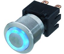 [103716] Trykafbryder 2-pol ON/ON Ring Blue MSM22SSR-BL