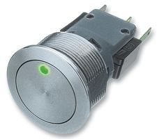 [103720] Metal Switch SPDT 250V 3A Green Point Momentan MSM19SP-GN