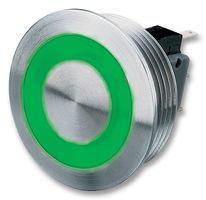 [103731] Metal Switch SPDT 250V 3A Green Ring MSM30SR-GN