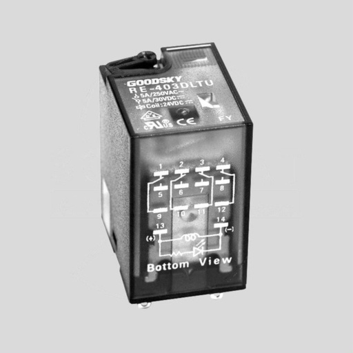 [103952] Ind. Relay 4PDT 5A 24V 650R LED Green